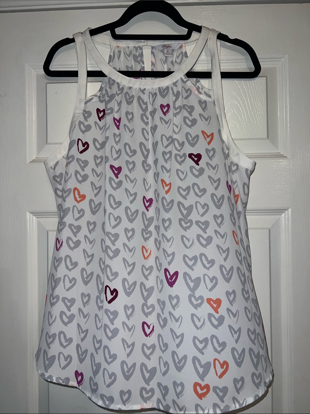 Candie's White Heart-Print Tank Top XL